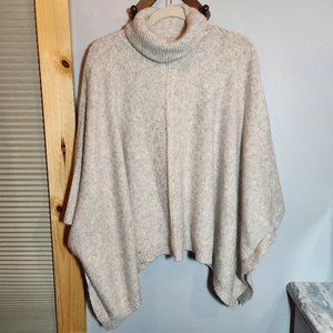 A New Day Oatmeal Cream Turtle Neck Sleeved Poncho Sweater One size fits most